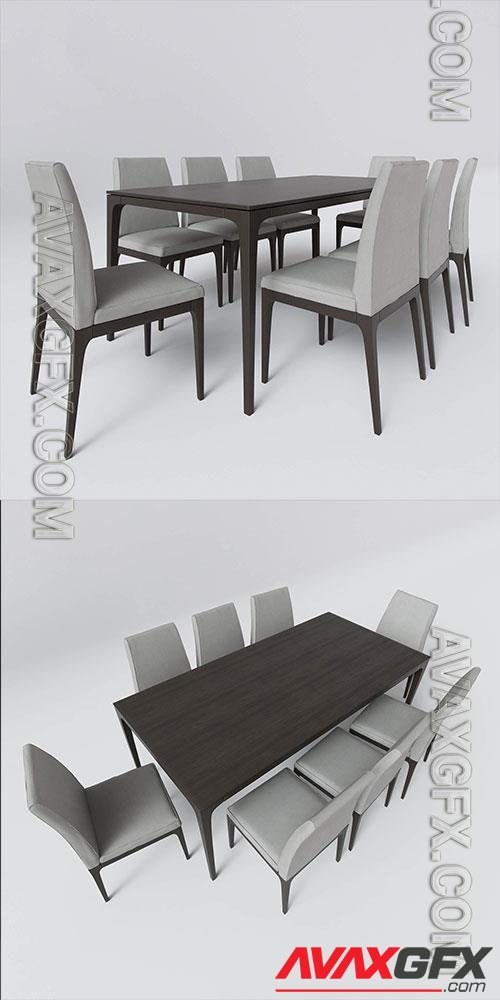 3D Models Nills Lotos table & chairs 15