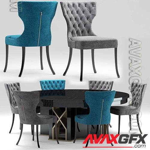 3D Models Adda Capitonne table & chair 4