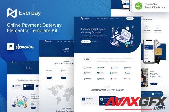 ThemeForest - Everpay v1.0.0 - Online Payment Gateway & Fintech Elementor Template Kit - 35876262