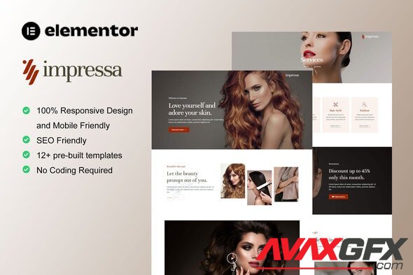 ThemeForest - Impressa v1.0.0 - Personal Stylist & Makeup Service Elementor Template Kit - 35811003
