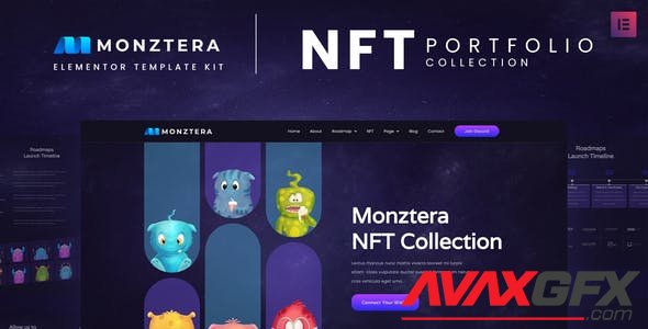 ThemeForest - Monztera v1.0.0 - NFT Portfolio Elementor Template Kit - 35608362