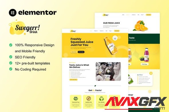 ThemeForest - Swegerr v1.0.0 - Juice & Fresh Drink Elementor Template Kit - 35786821