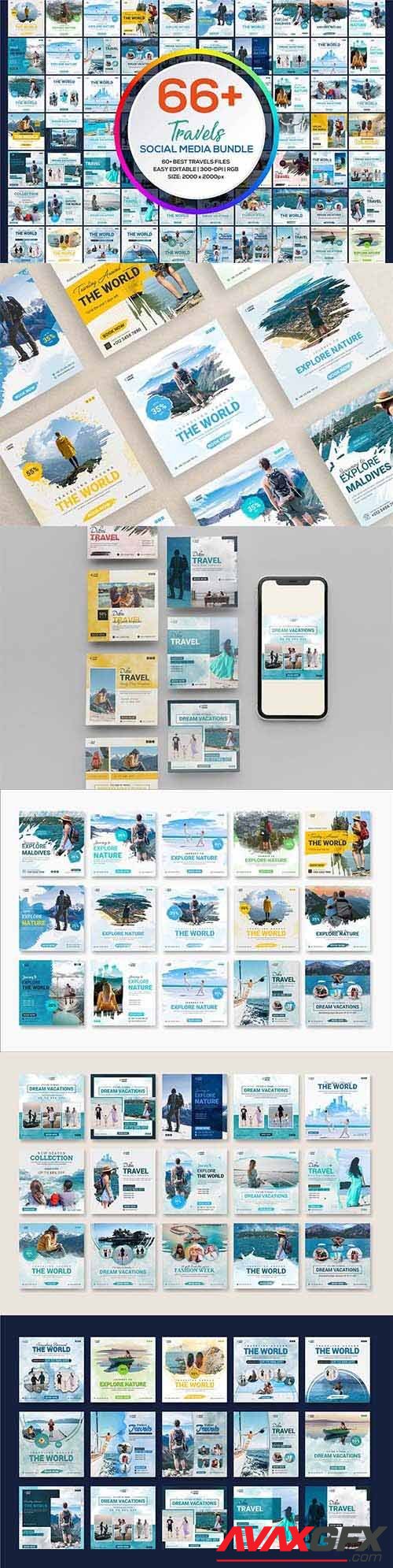 Social Media Travels Template Bundle - 6909848