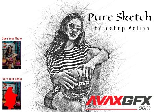 Pure Sketch Photoshop Action - 6913633