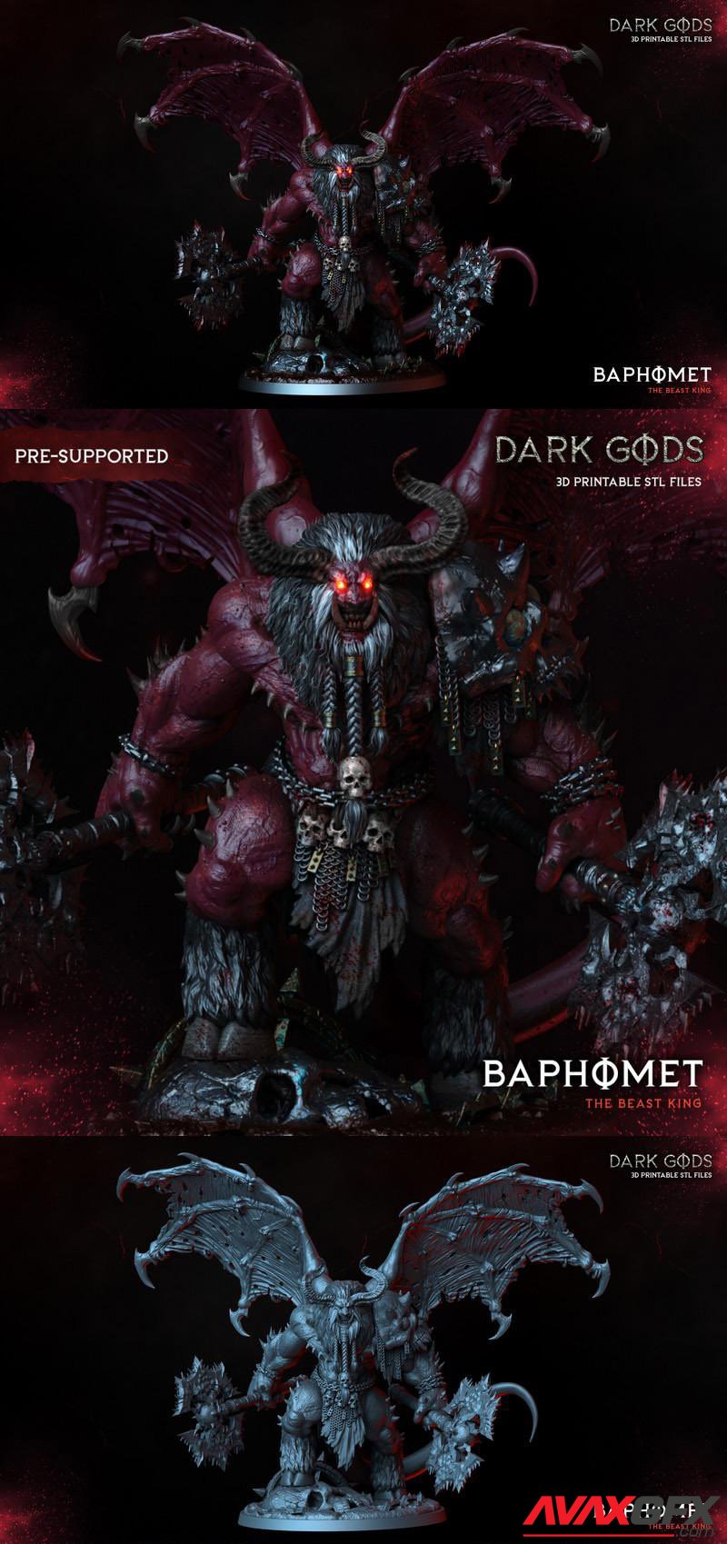 Baphomet Dark Gods Baphomet the Demon Beast King 3D Printable STL