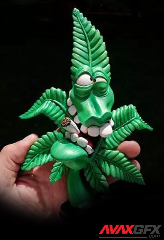 Crazy Bud Leaf 3D Printable STL