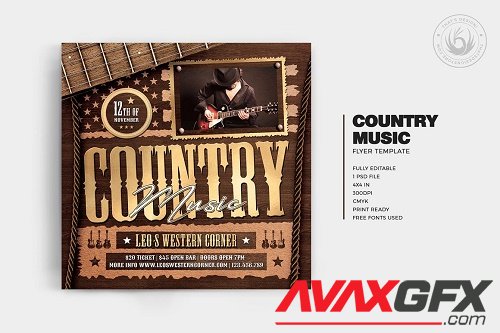 Country Music Flyer Template V8 - 6911636