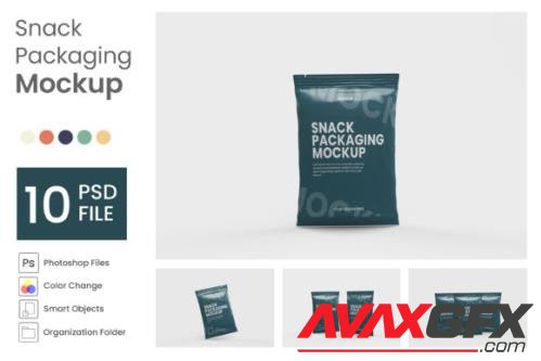 Snack Packaging Mockup - 10 PSD