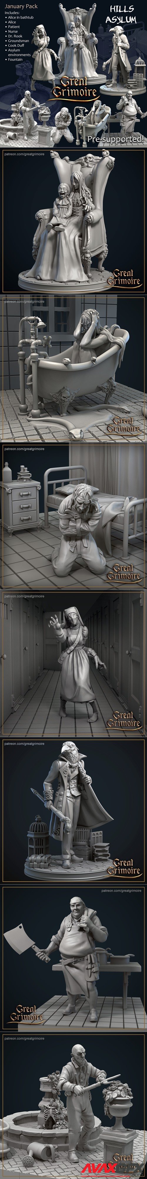 [center][b]Great Grimoire Wicked Hills Asylum January 2021 – 3D Printable STL[/b] STL[/center]