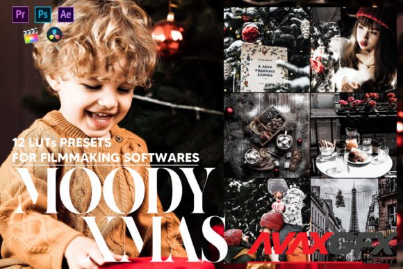 12 Moody Xmas Video LUTs Presets