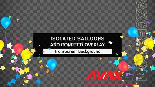 VideoHive - Isolated Balloons And Confetti Overlay 35449831