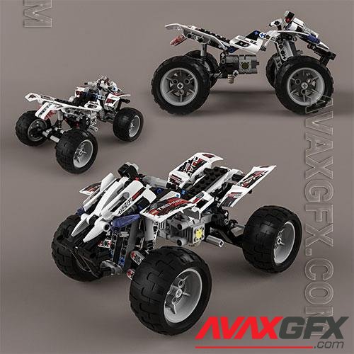 3D model of toy quad-bike 9