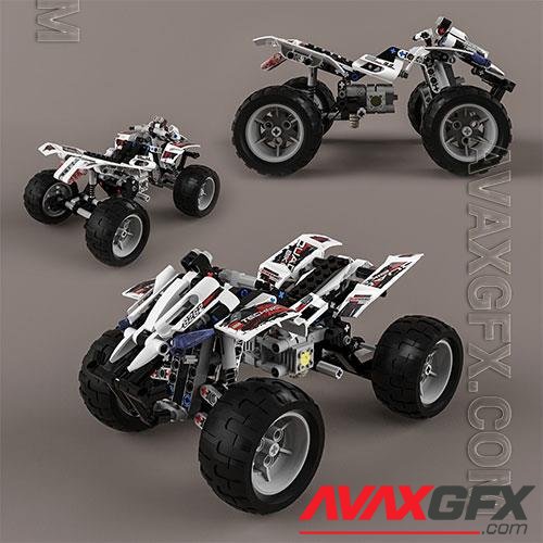 3D model of toy quad-bike 8