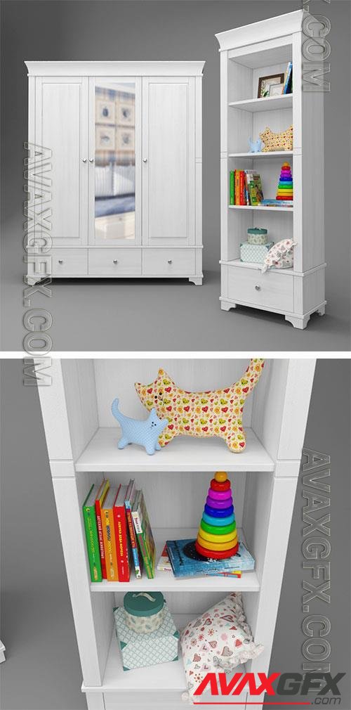 3D model of cabinet of toys 01