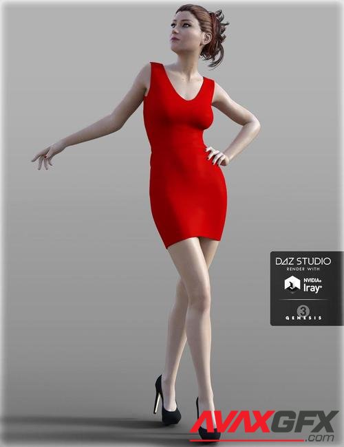 Short Tight Dress for Genesis 3 Female(s)