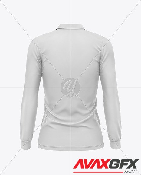 Women's Long Sleeve Polo Shirt Mockup 92200