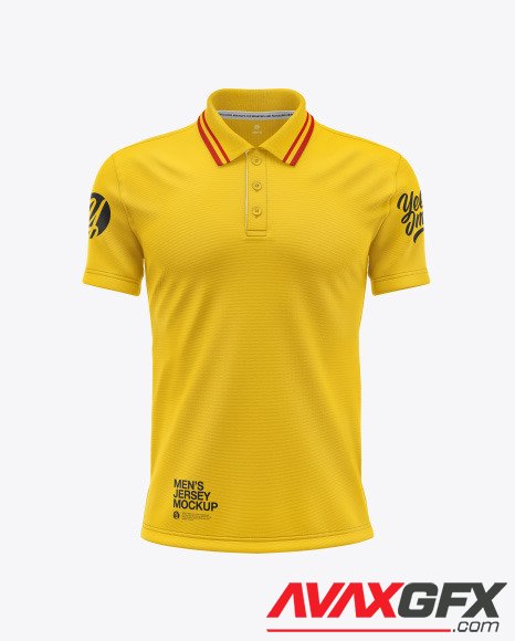 Men's Short Sleeve Polo Shirt Mockup 92130