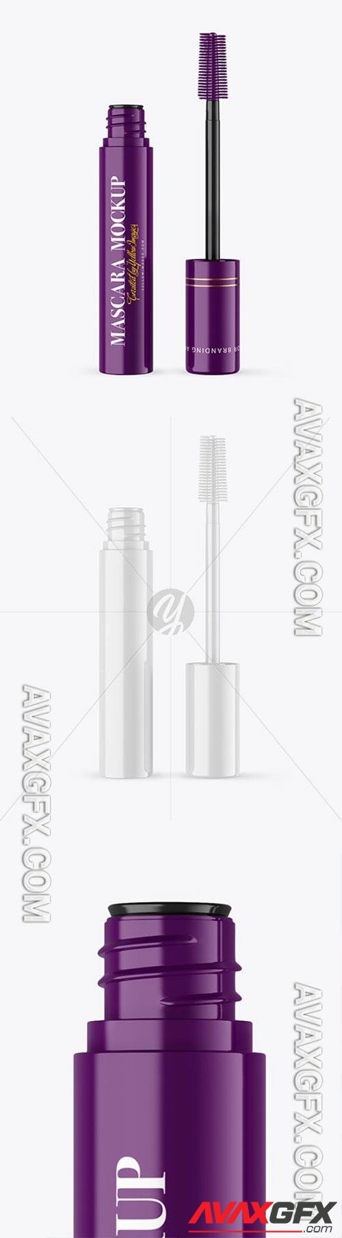 Opened Glossy Mascara Tube Mockup 72148