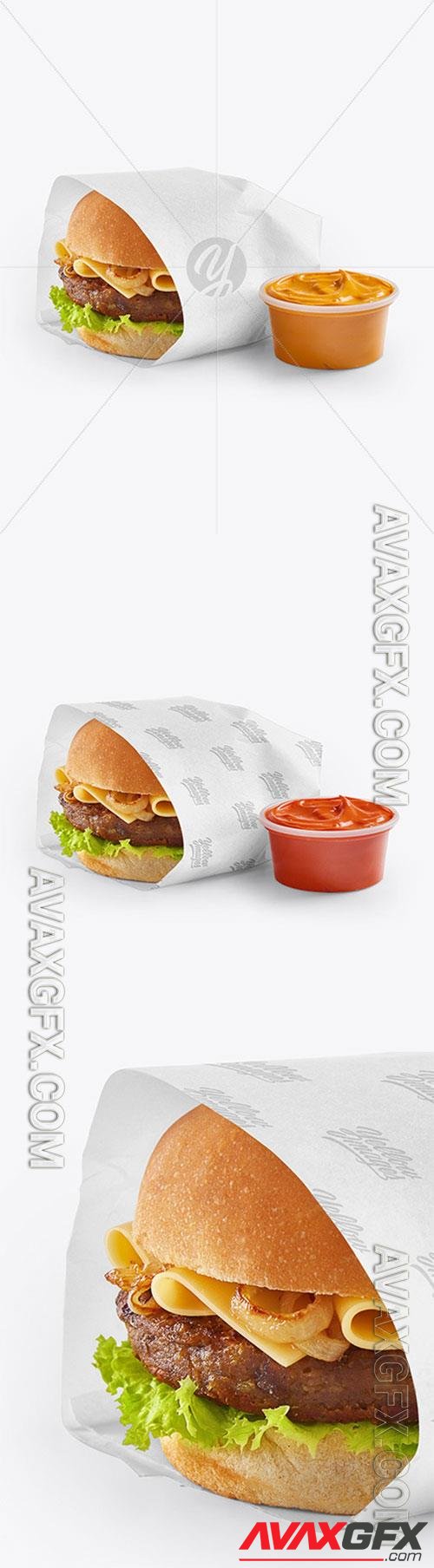 Wrapped Burger with Sauce Mockup 72519