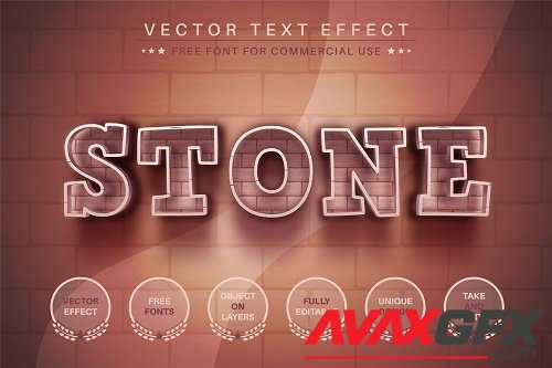 Brick Stone - Editable Text Effect - 6918267