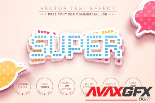 Pixel Sticker - Editable Text Effect - 6918514