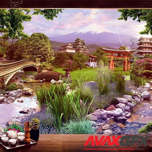 3D texture nature and chinese architecture