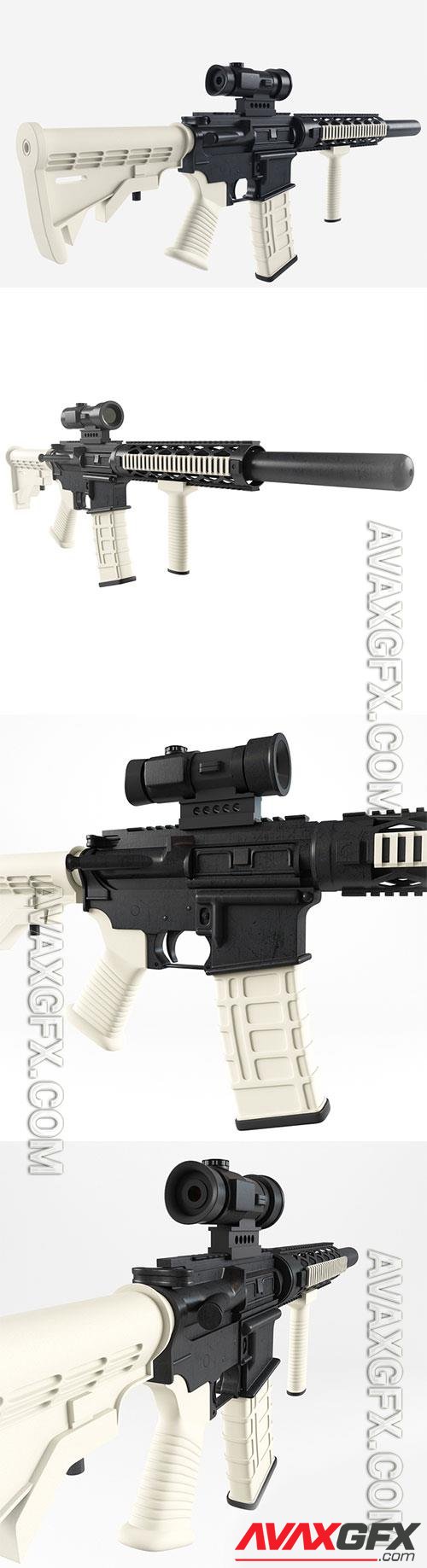 3D Models M4 Spikes Assault Rifle