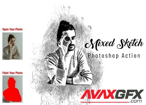 Mixed Sketch Photoshop Action - 6922478