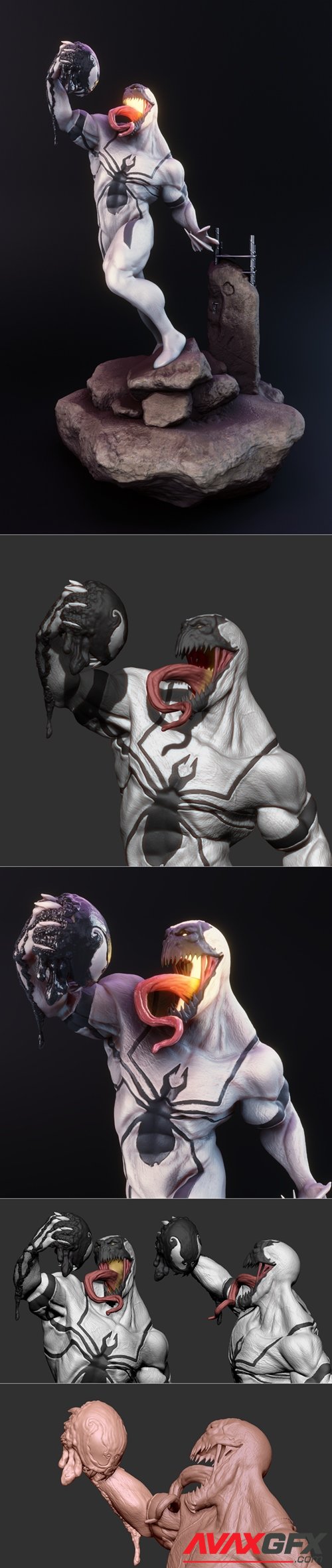 AntiVenom Statue – 3D Printable STL