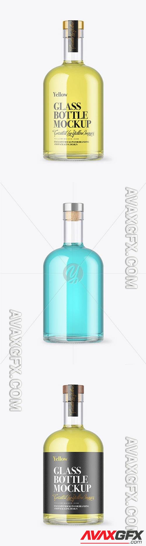 Clear Glass Drink Bottle Mockup 72803