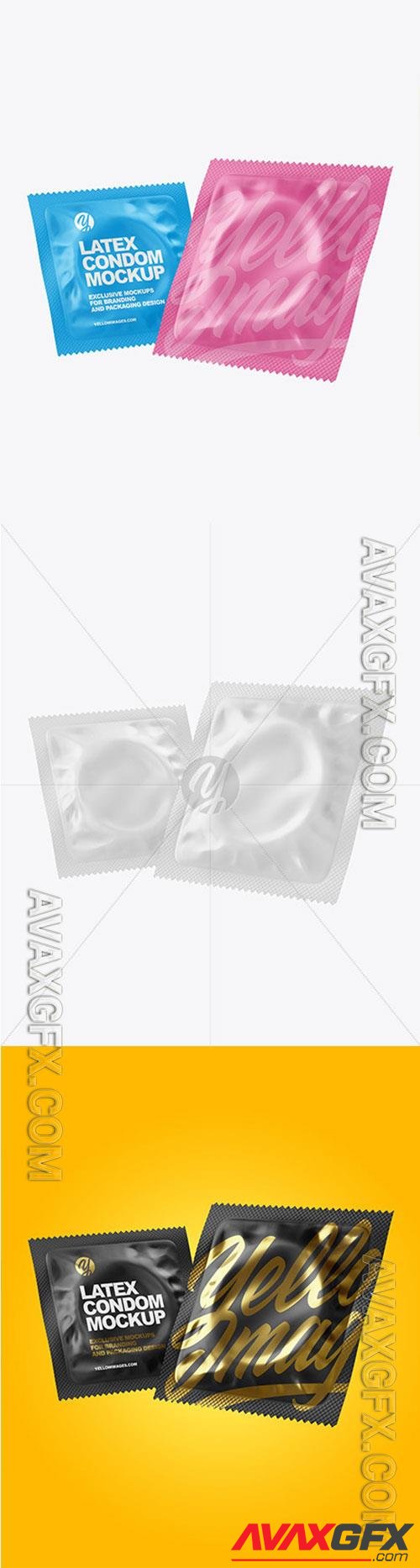 Two Matte Condom Packaging Mockup 70780