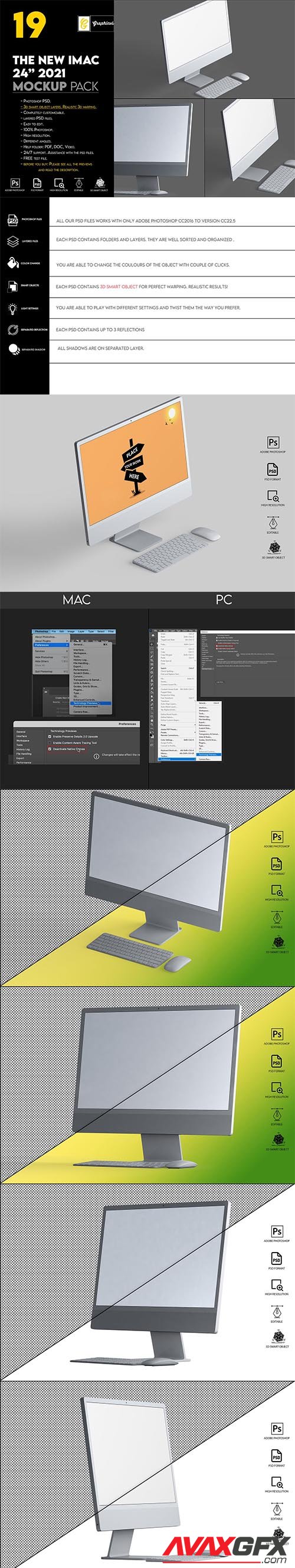 CreativeMarket - The New iMac 24” 2021 Mockup 6844937