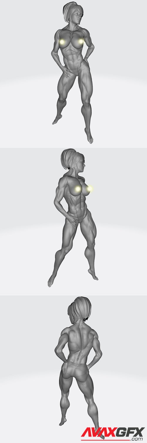 Fitness Competition Pose – 3D Printable STL