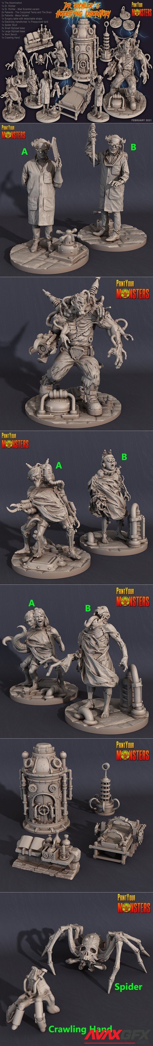 Print Your Monsters Dr. Richlers Horrifying Laboratory – 3D Printable STL