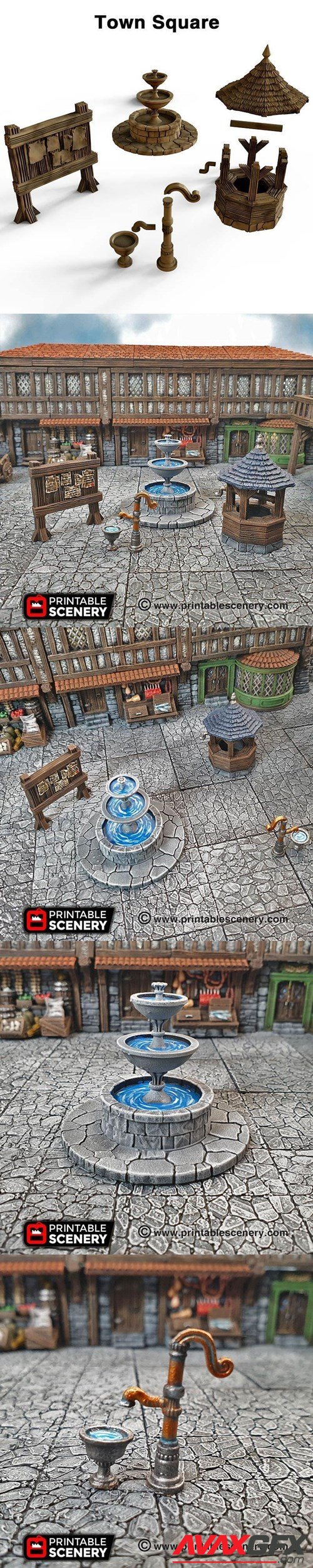 Town Square – 3D Printable STL