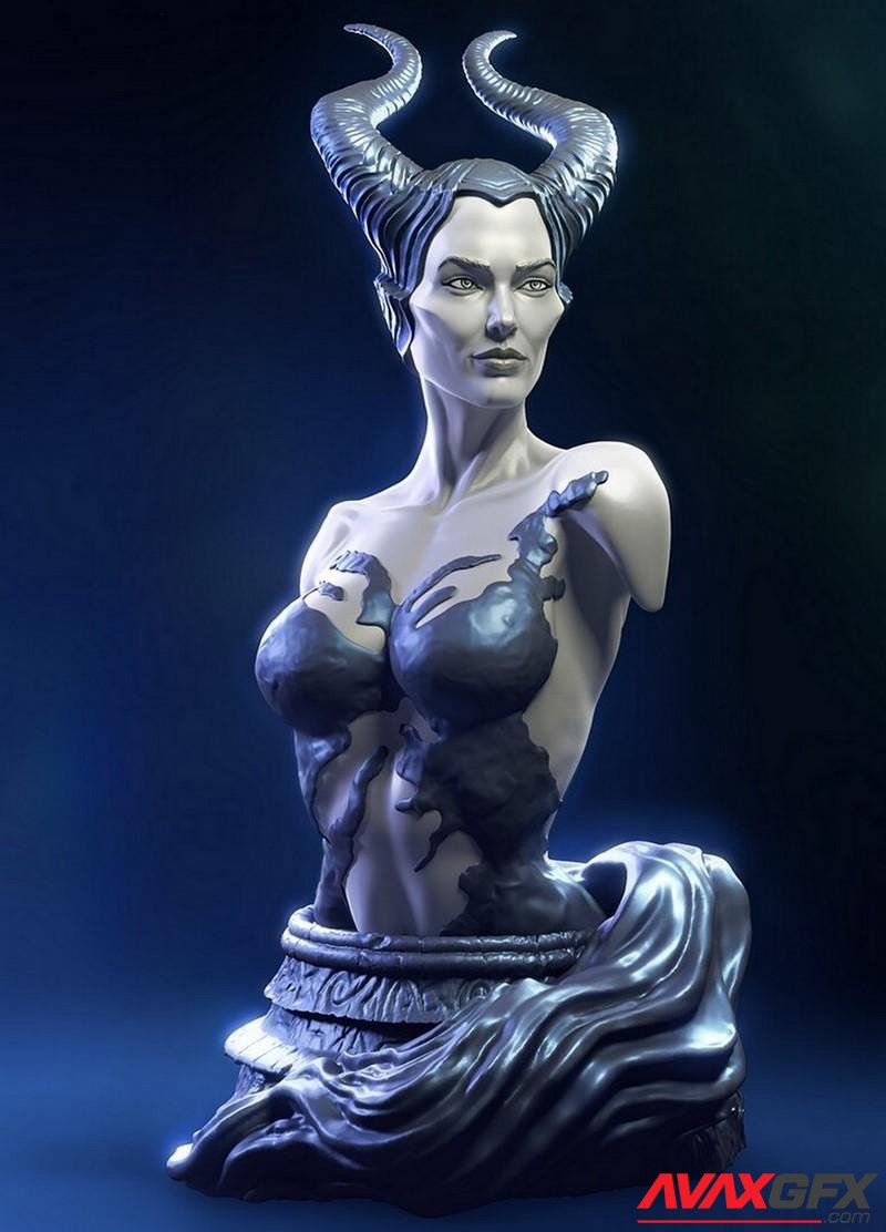 Maleficent Bust 3D Printable STL