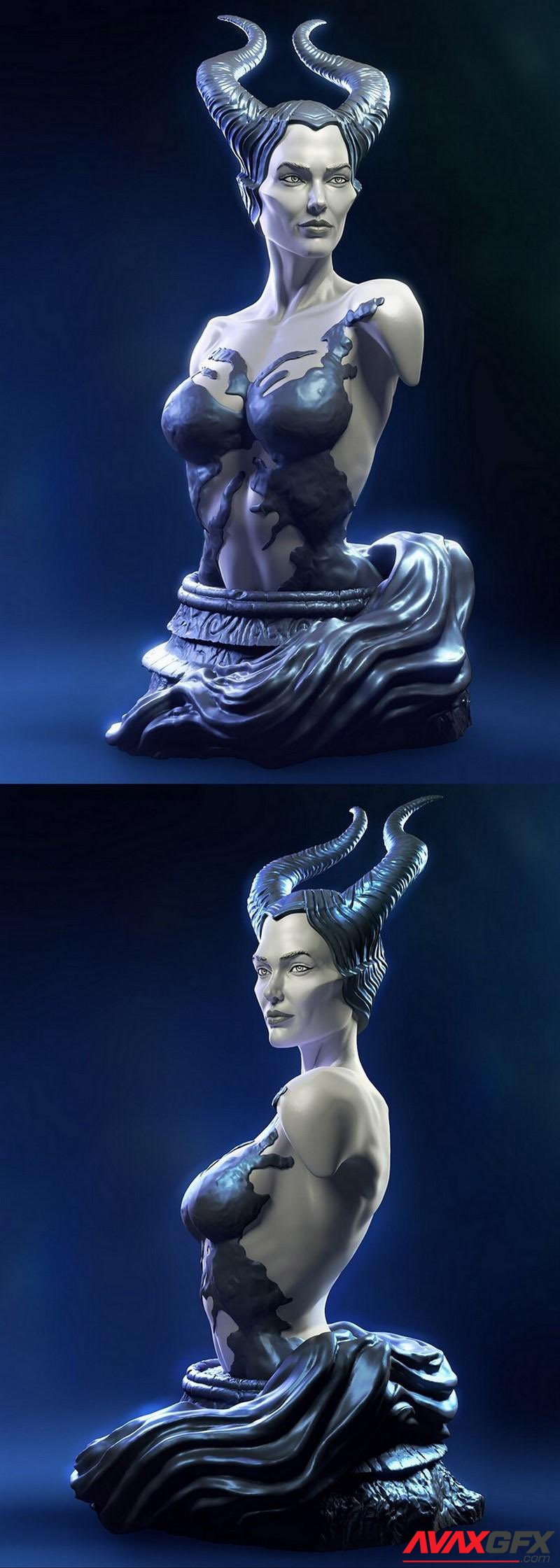 Maleficent Bust 3D Printable STL