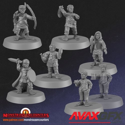 Halflings Set 1 – 3D Printable STL