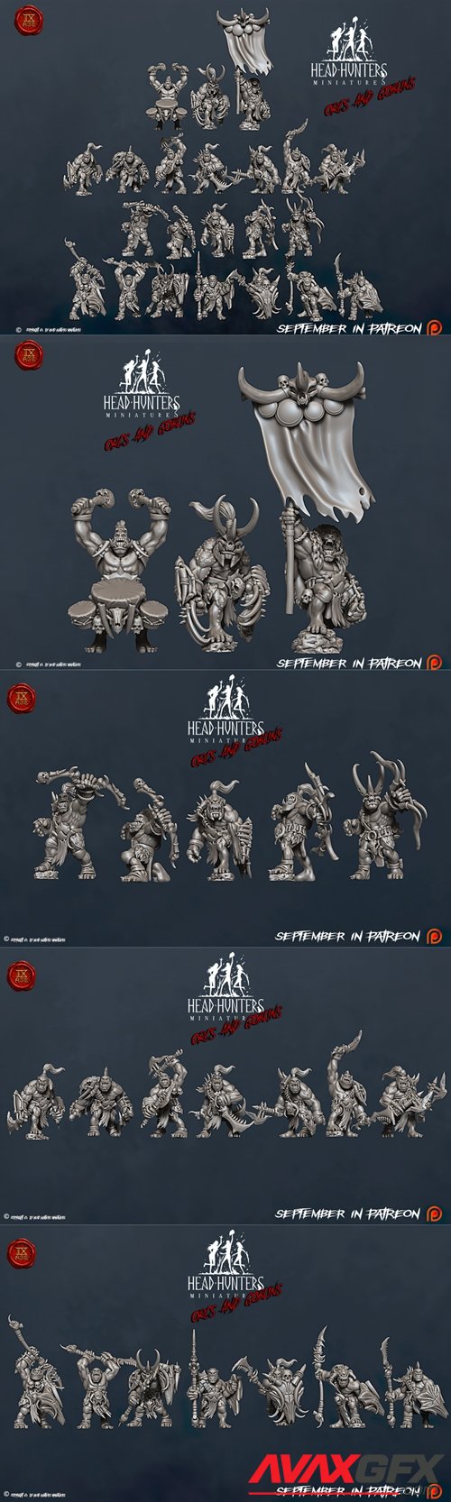 Head Hunters Miniatures - Feral Orcs September 2021 – 3D Printable STL