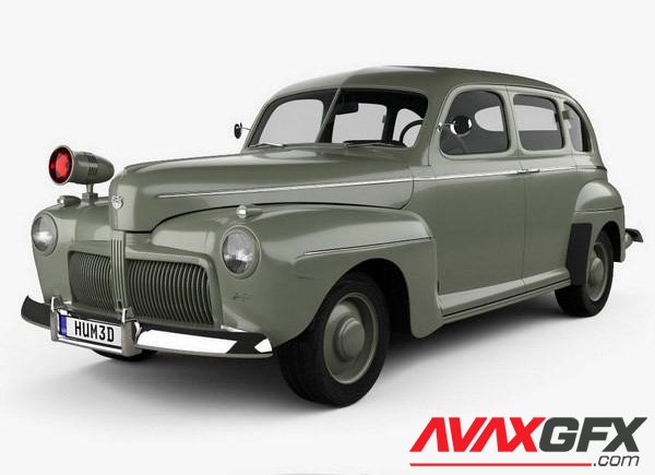 Ford V8 Super Deluxe Tudor Sedan Army Staff Car 1942