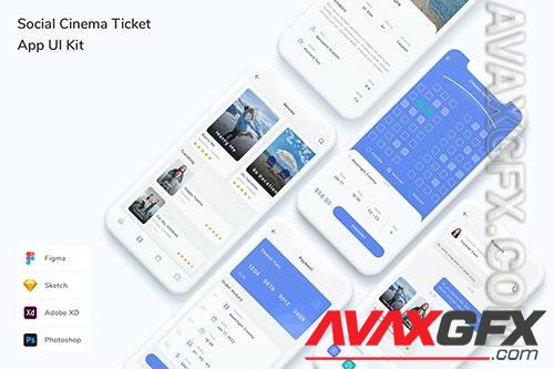 Social Cinema Ticket App UI Kit V8V4P73