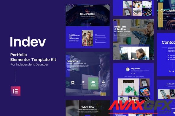 ThemeForest - Indev v1.0.0 - Portfolio Elementor Template Kit For Developer (Update: 4 December 21) - 26143449