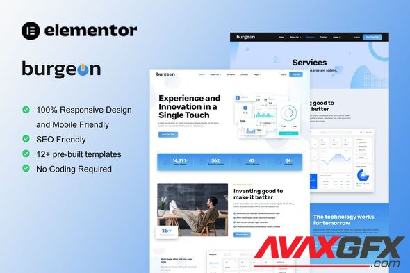 ThemeForest - Burgeon v1.0.0 - Tech Startup Business Elementor Template Kit - 35910150