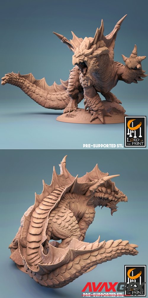 Adult Brown Dragon – 3D Printable STL