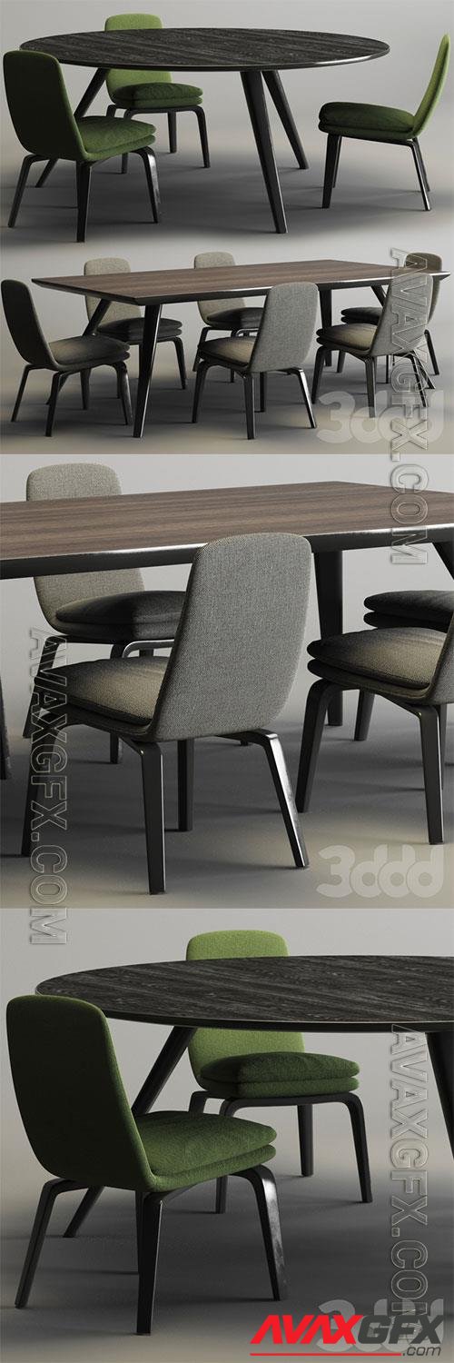 Minotti Set - Evans Table and York Chair