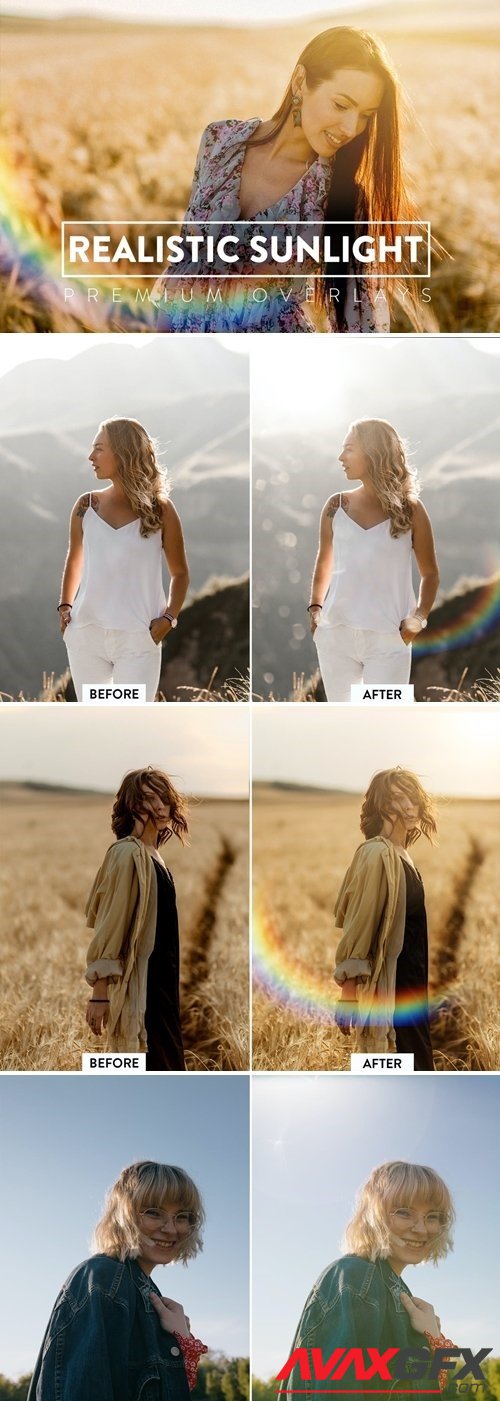 60 Realistic Sunlight Overlays - 6274405