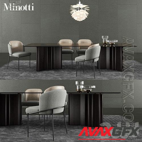 Minotti Lou Dining Table and Fil Noir Dining Chair