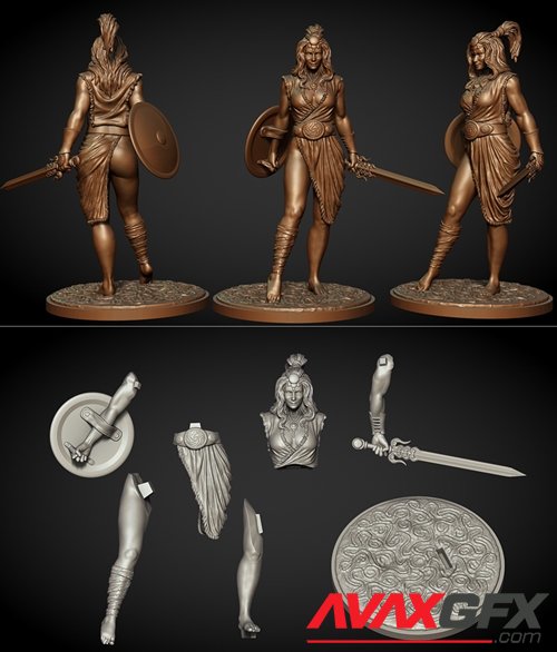 Kyrene - warrior – 3D Printable STL