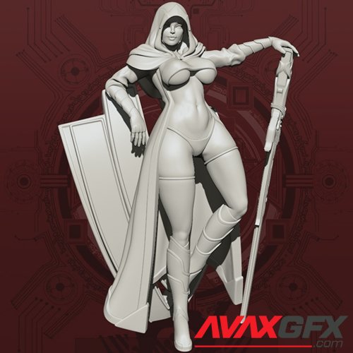 Glamorous Machine Mage Mese - Gear Pinup Display Model – 3D Printable STL