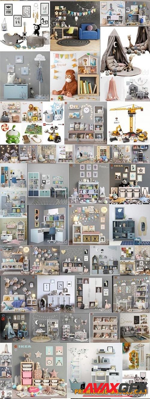 Bundle 3D Childroom Toys and Furniture Collection